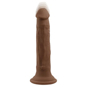 Silicone vibrator vibrating vibe massager dildo dong thrusting dual-layer remote-control remote control suction-cup suction cup chocolate