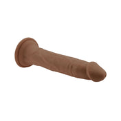 Silicone vibrator vibrating vibe massager dildo dong thrusting dual-layer remote-control remote control suction-cup suction cup chocolate