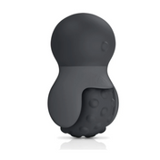Vibrating massager, rolling massage wand, silicone, rechargeable, black.