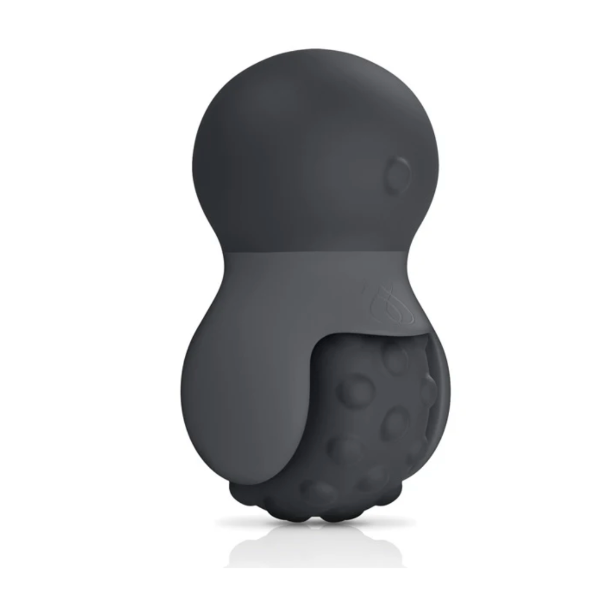 Vibrating massager, rolling massage wand, silicone, rechargeable, black.