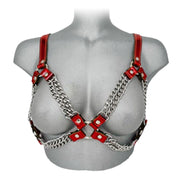 Metallic Heavy Duty Chain Harness Bra Top