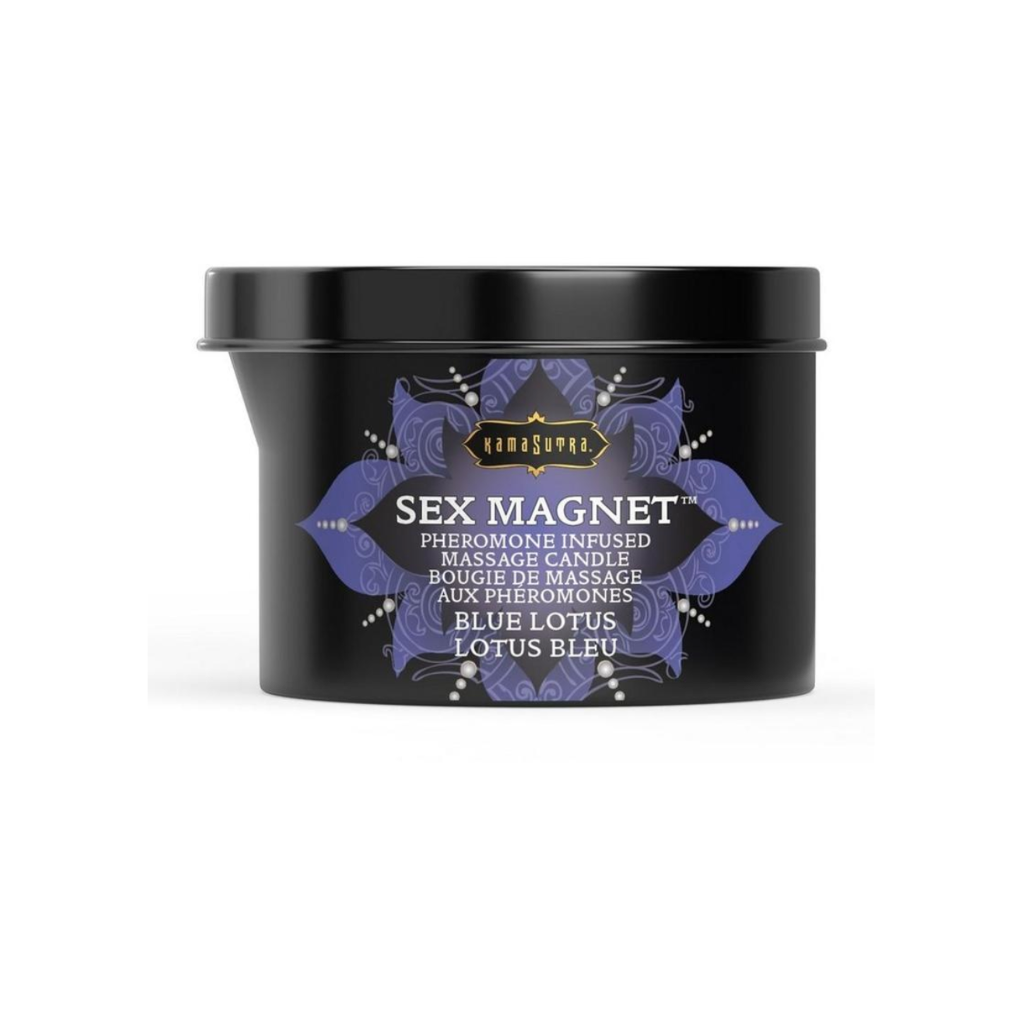 blue lotus massage candle, Kama Sutra pheromone candle, pour spout massage oil candle, unisex floral scented massage candle, organic massage candle with essential oils, Fetish Factory sensual candle