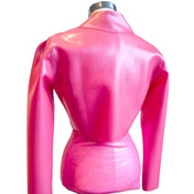 Latex rubber top jacket long sleeve sleeved long-sleeve long-sleeved snap-button press-button snap press button thick bolero doorbitch door-bitch door bitch proof fetish fashion guerilla barbie pink metallic-pink