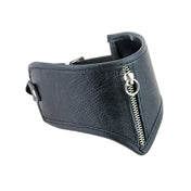 Leather genuine nylon collar posture posture-collar wallet moneykeeper money keeper money-keeper dual-purpose adjustable buckle zip zipper O-ring D-ring bondage bdsm restraint accessories black
