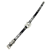 Lizard print choker, kitty O-ring collar, faux leather cat collar, adjustable pet play choker, silver-tone fetish collar.