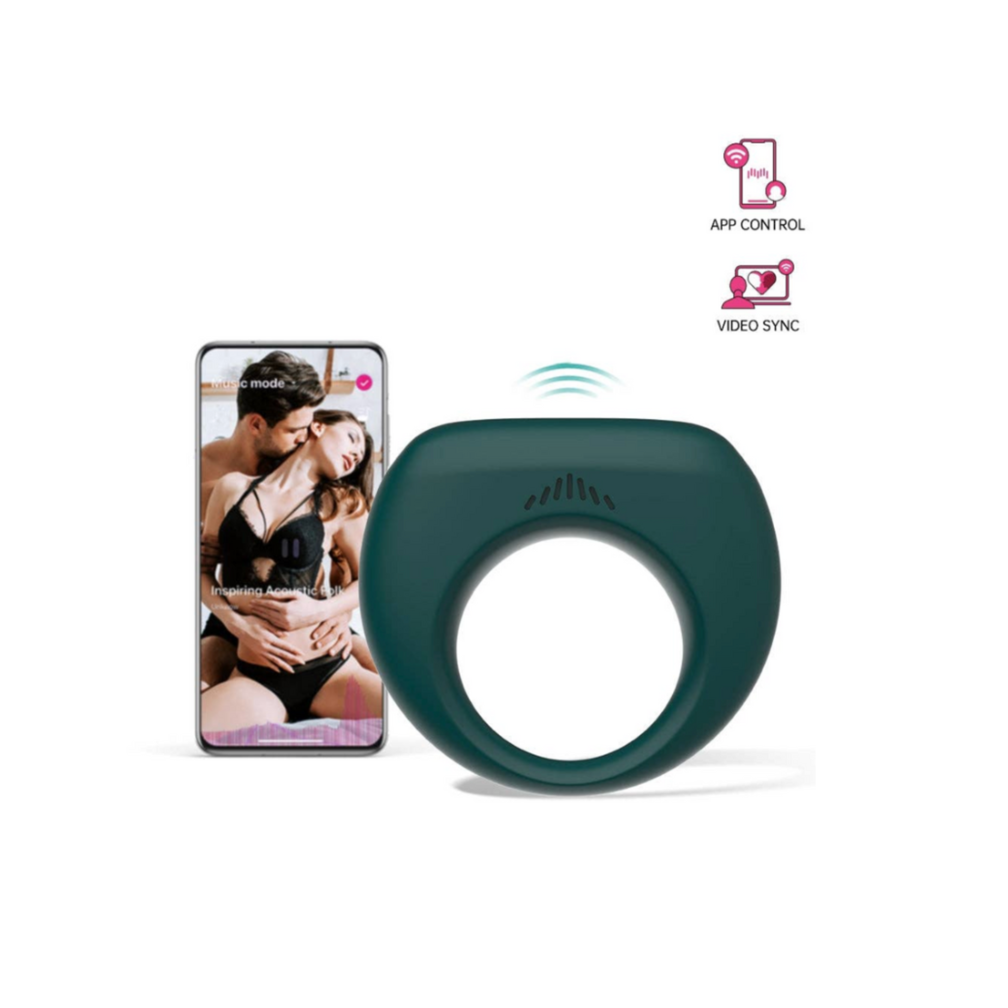 magic dante ii couples cockring silicone abs motion detection app control vibration patterns stretchy comfortable fit prolonged pleasure men sex toy fetish factory