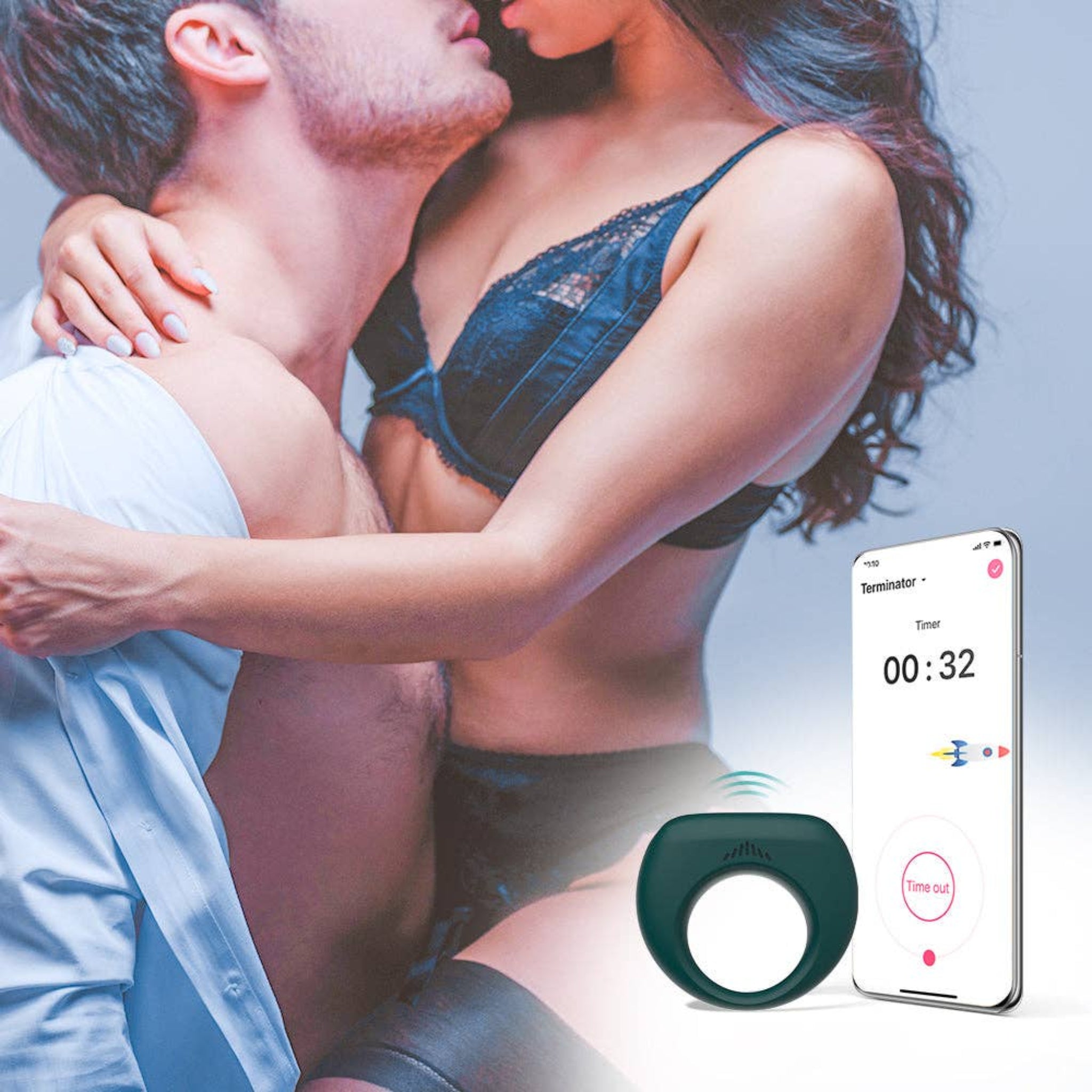 magic dante ii couples cockring silicone abs motion detection app control vibration patterns stretchy comfortable fit prolonged pleasure men sex toy fetish factory