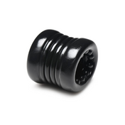 Master Series Ball Stack ball stretcher black, textured TPE cock ring tunnel, ball separator with stimulation nubs, stretchy ball stretcher sex toy, fetish cock and ball gear, male enhancement BDSM toy, Fetish Factory CBT toy