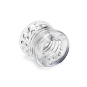 Master Series Ball Stack ball stretcher black, textured TPE cock ring tunnel, ball separator with stimulation nubs, stretchy ball stretcher sex toy, fetish cock and ball gear, male enhancement BDSM toy, Fetish Factory CBT toy