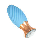 Goddess Diamond Tulip Vibrating Silicone Bullet Massager - Blue