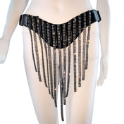 PVC vinyl skirt loincloth rhinestone rhinestones crystals italian V-shape asfour snap-button press-button neptuna neptune fetish-fashion fashion avant-garde alt-fashion black