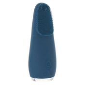 Silicone vibrator vibe non-phallic light-up led base lightweight lay-on textured tip flexible curvy teal blue