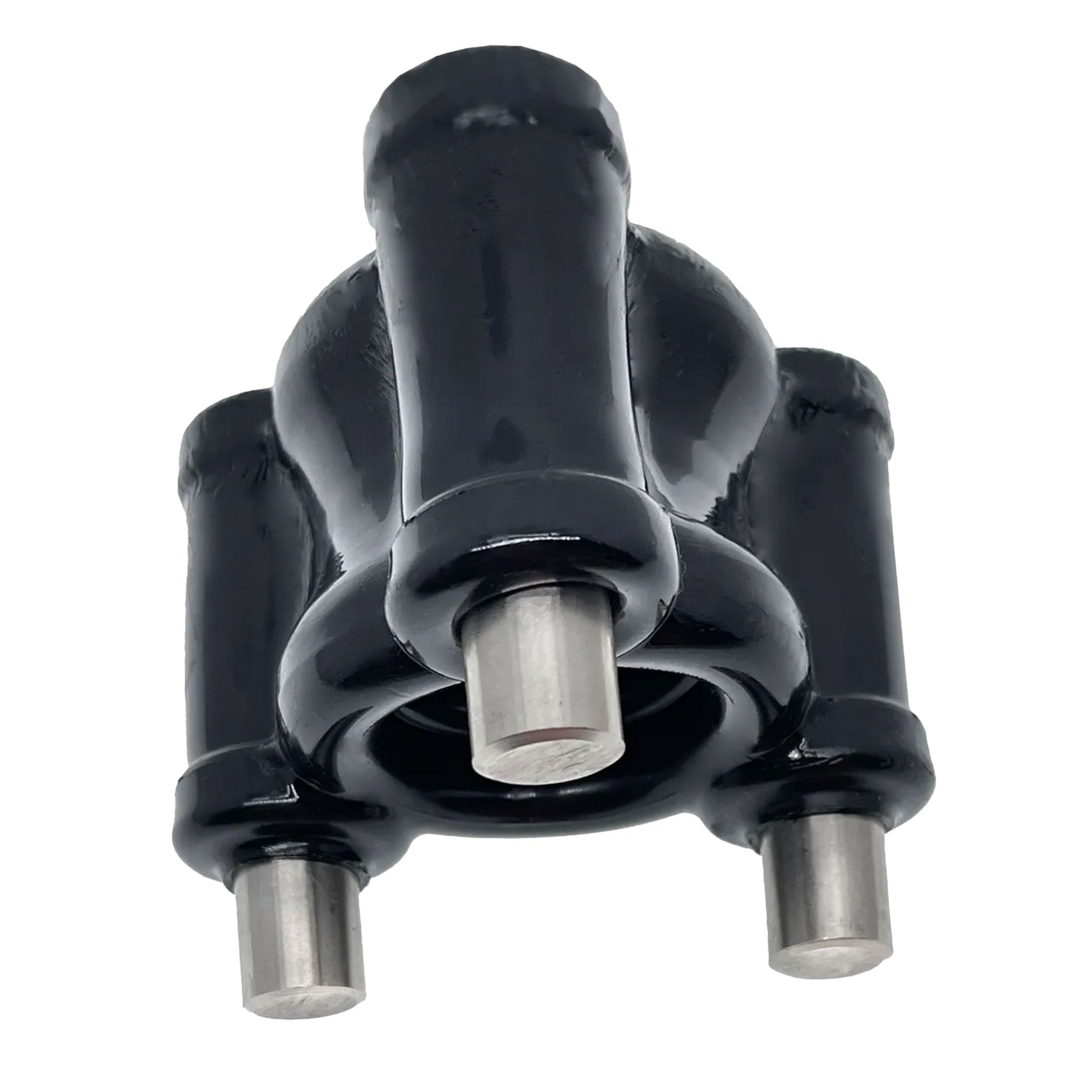 TPR ball stretcher stretchy cock-and-ball cbt non-vibe non-vibrating adjustable weights three 3-weights stainless steel equipment bondage bdsm black