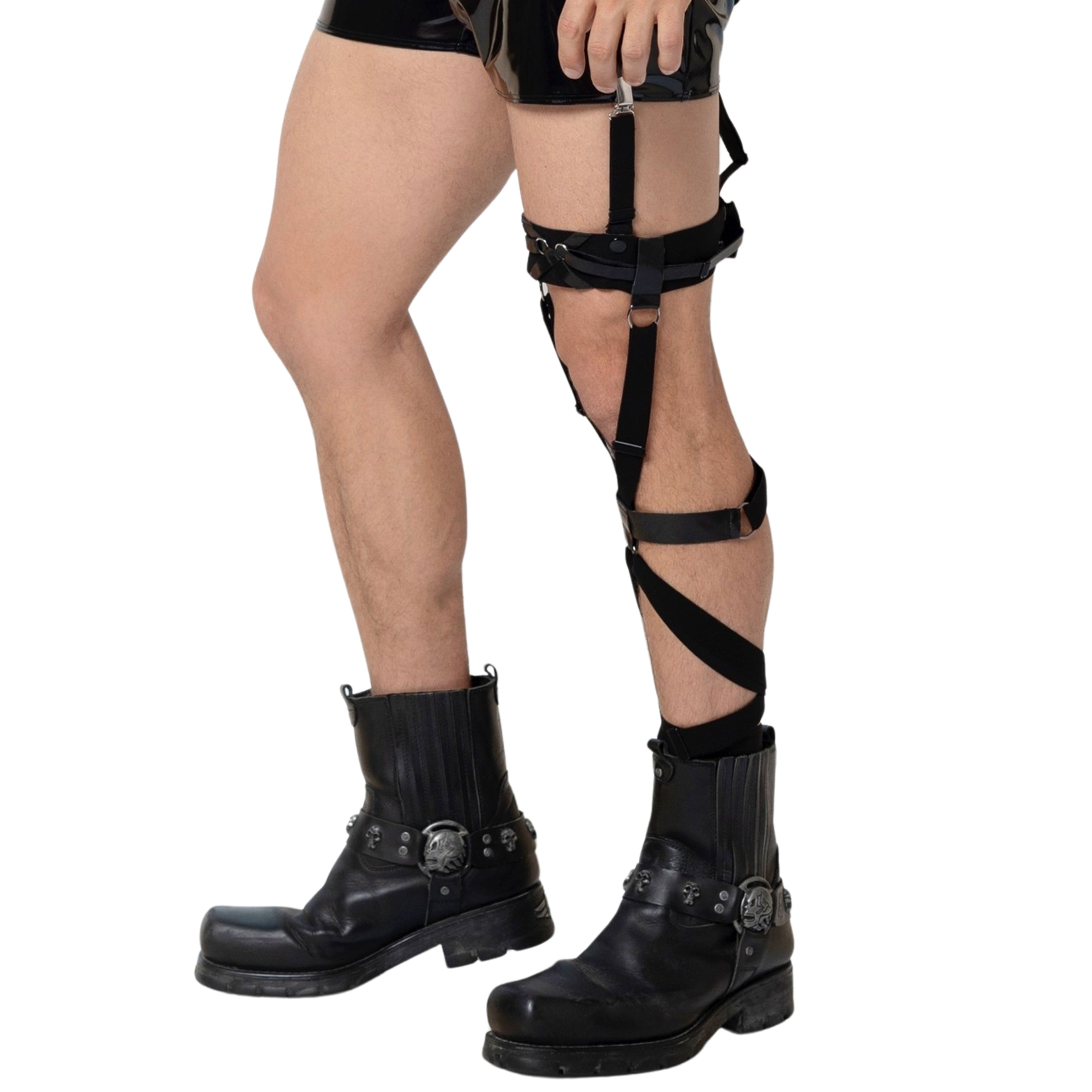 Strappy Leg Garter Harness Black