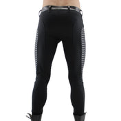 PVC vinyl polyamide polyurethane polyester matte softshell soft-shell pants double front ankle zip zipper textured ribbed side panels glossy thigh wind-repellant water-repellant snap-button snap button press press-button