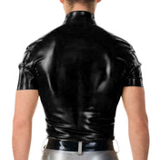 Mens Latex Tuxedo Top  Black & White M