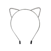 Rhinestone rhinestones metallic-alloy headband hairband headgear ears hollow bdsm fetish-fashion sexy kinky animal pet-play costumes cosplay accessories halloween kitty