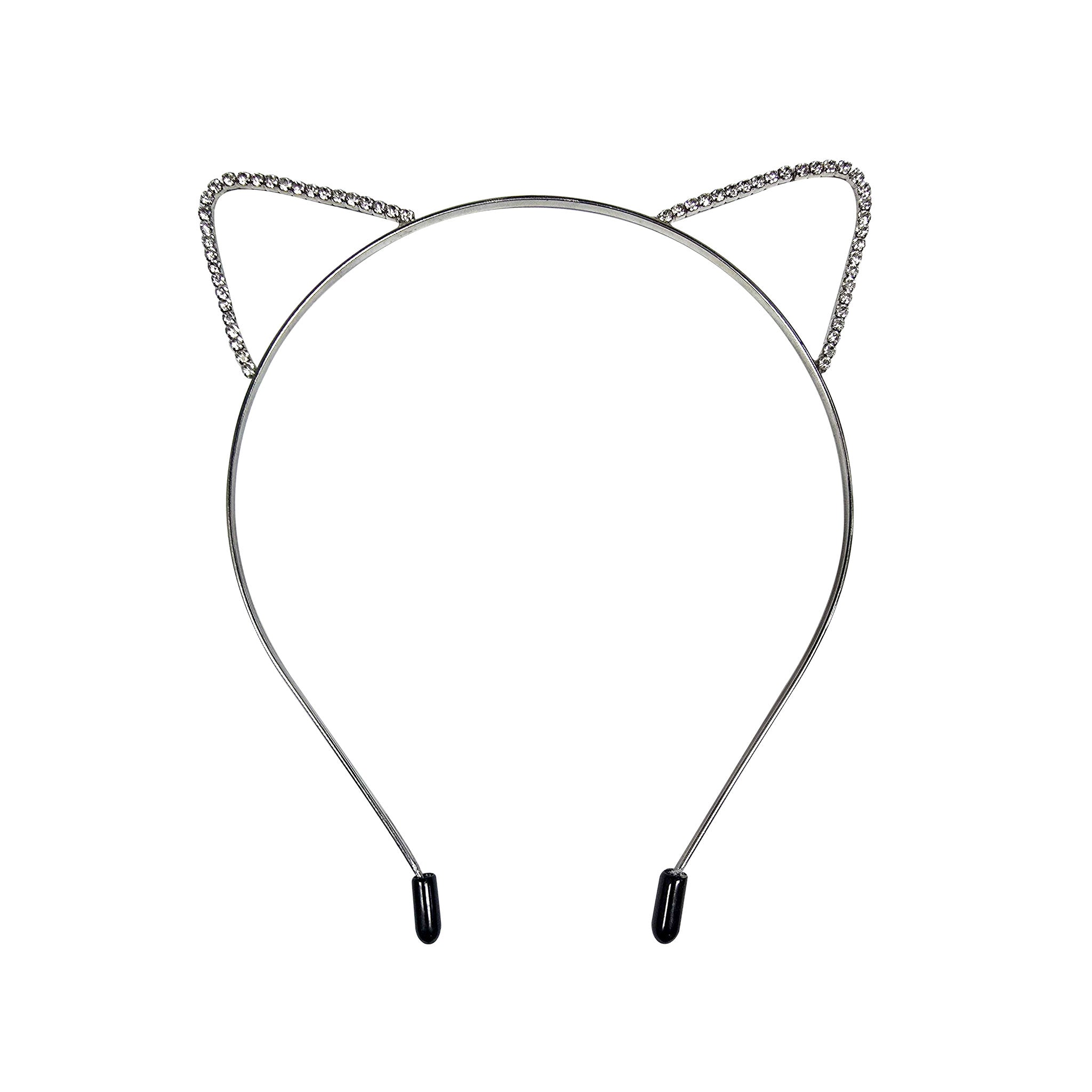 Rhinestone rhinestones metallic-alloy headband hairband headgear ears hollow bdsm fetish-fashion sexy kinky animal pet-play costumes cosplay accessories halloween kitty