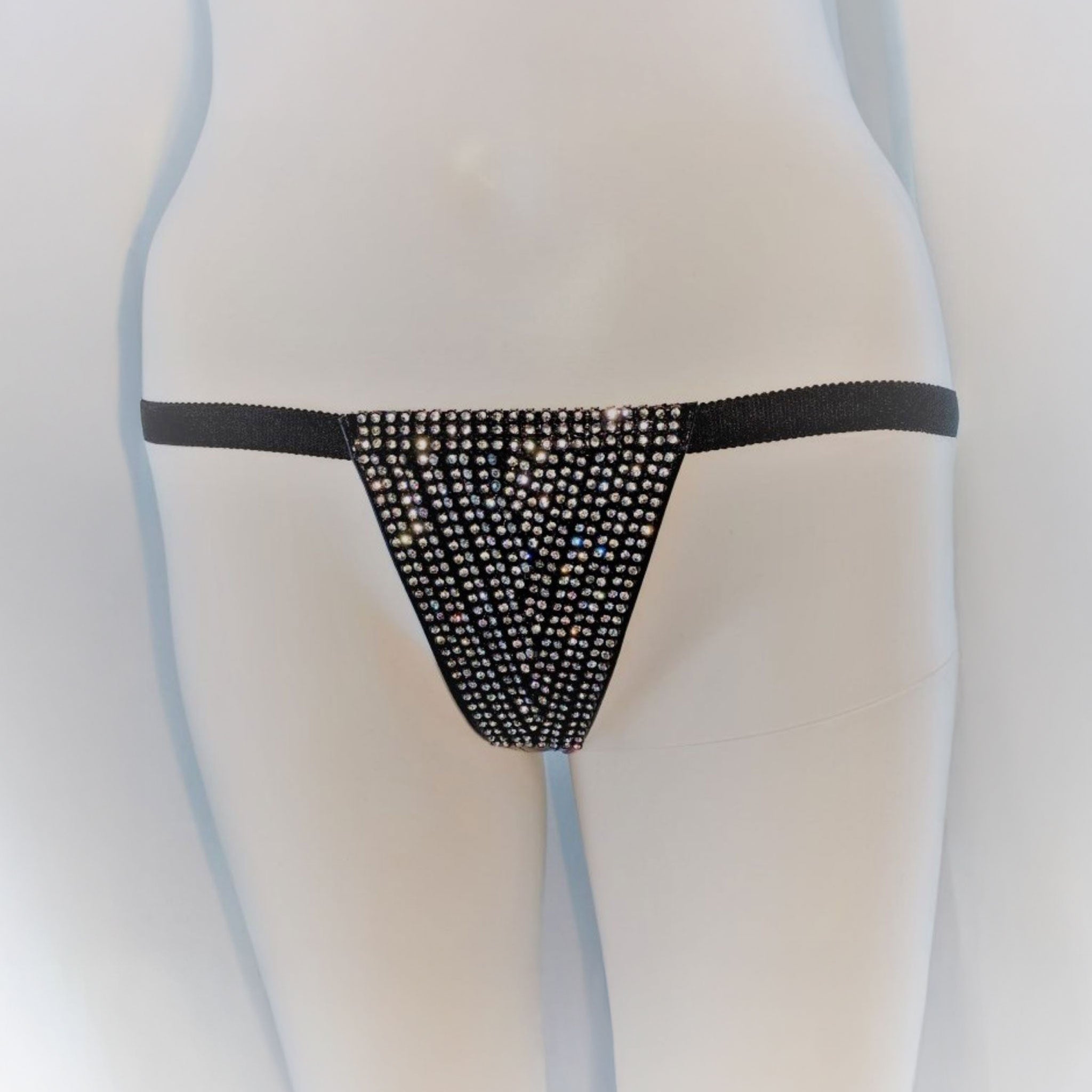 PVC vinyl polyurethane elastane polyamide rhinestones lingerie panties thong g-string gstring break-away breakaway snap-button intimates feminine femme female womens black