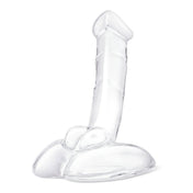 Glass pyrex dildo dong ride-on non-vibe non-vibrating curved realistic wide sturdy base balls 7.5-inches hypoallergenic fracture-resistant adult-toys clear