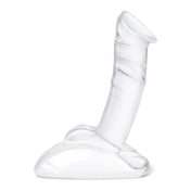 Glass pyrex dildo dong ride-on non-vibe non-vibrating curved realistic wide sturdy base balls 7.5-inches hypoallergenic fracture-resistant adult-toys clear