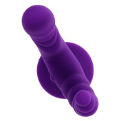 Silicone ABS-plastic sex-toys phallic dildo dong double-sided double-ended creascent-shaped curved dual-ended dual-sided textured beaded ribbed ridged graduated-beads intense pleasure adaptive versatile stimulating stimulator stimulation anal-vibe plug probe vibe vibrating vibration suction-cup remote-control hands-free remote long-range waterproof USB-rechargeable underwater submersible adult-toys purple