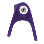 Double C-ring Rechargeable Silicone Cock Ring - Purple