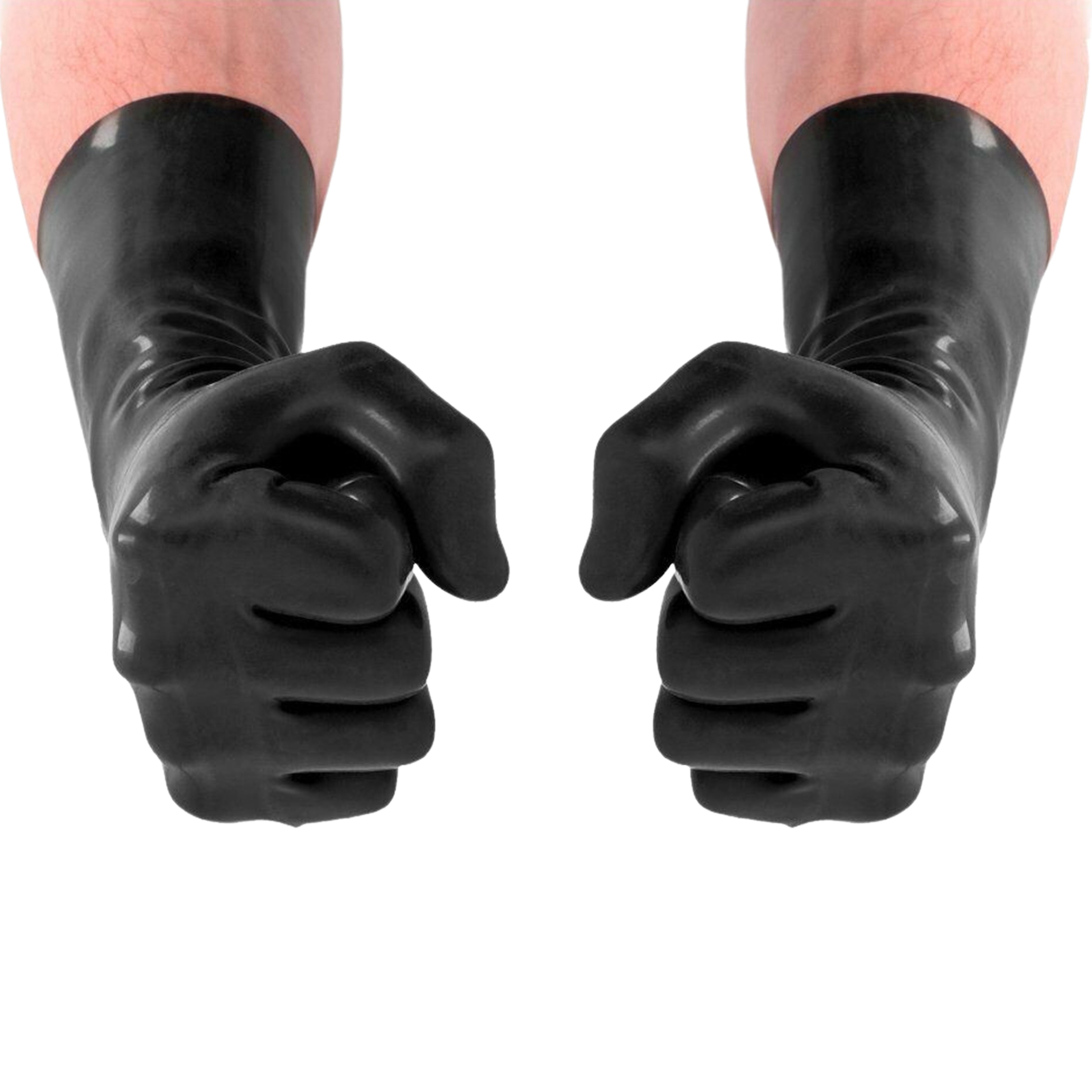 Fist It Latex Short Gloves Black O/S