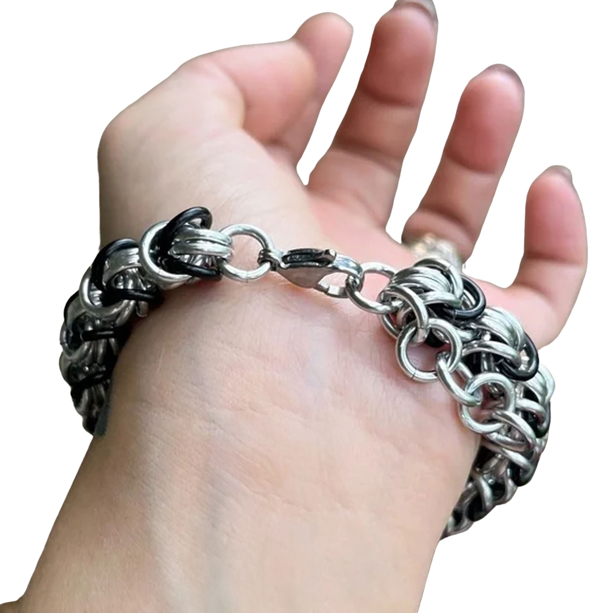 Byzantine Aluminum Chainmail Link Wolf Charm Bracelet