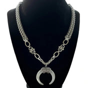 Sterling Moon Steel Chainmail Links Wheat Chain Necklace
