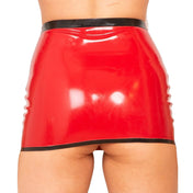 Belt Trim Latex Mini Skirt