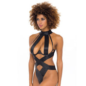 Satin Open Cup Wire Elastic Panel Straps Teddy