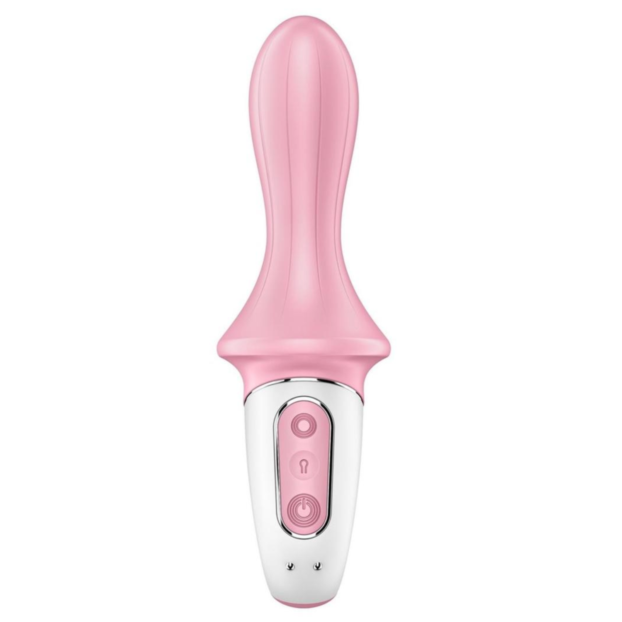 Satisfyer Air Pump Booty 5+, inflatable anal vibrator pink, app-controlled booty toy, Bluetooth anal plug, ribbed expanding anal vibe, rechargeable silicone anal toy, Fetish Factory anal training plug