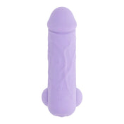 ABS-plastic silicone silicone-sleeve vibe vibrator vibrating stim stimulation stimulator bullet phallus phallic phallic-shaped removable-sleeve veiny realistic textured squishy ballsy intense compact powerful discreet versatile ergonomic waterproof usb-rechargeable travel-ready travel-friendly adult-toys purple lavender
