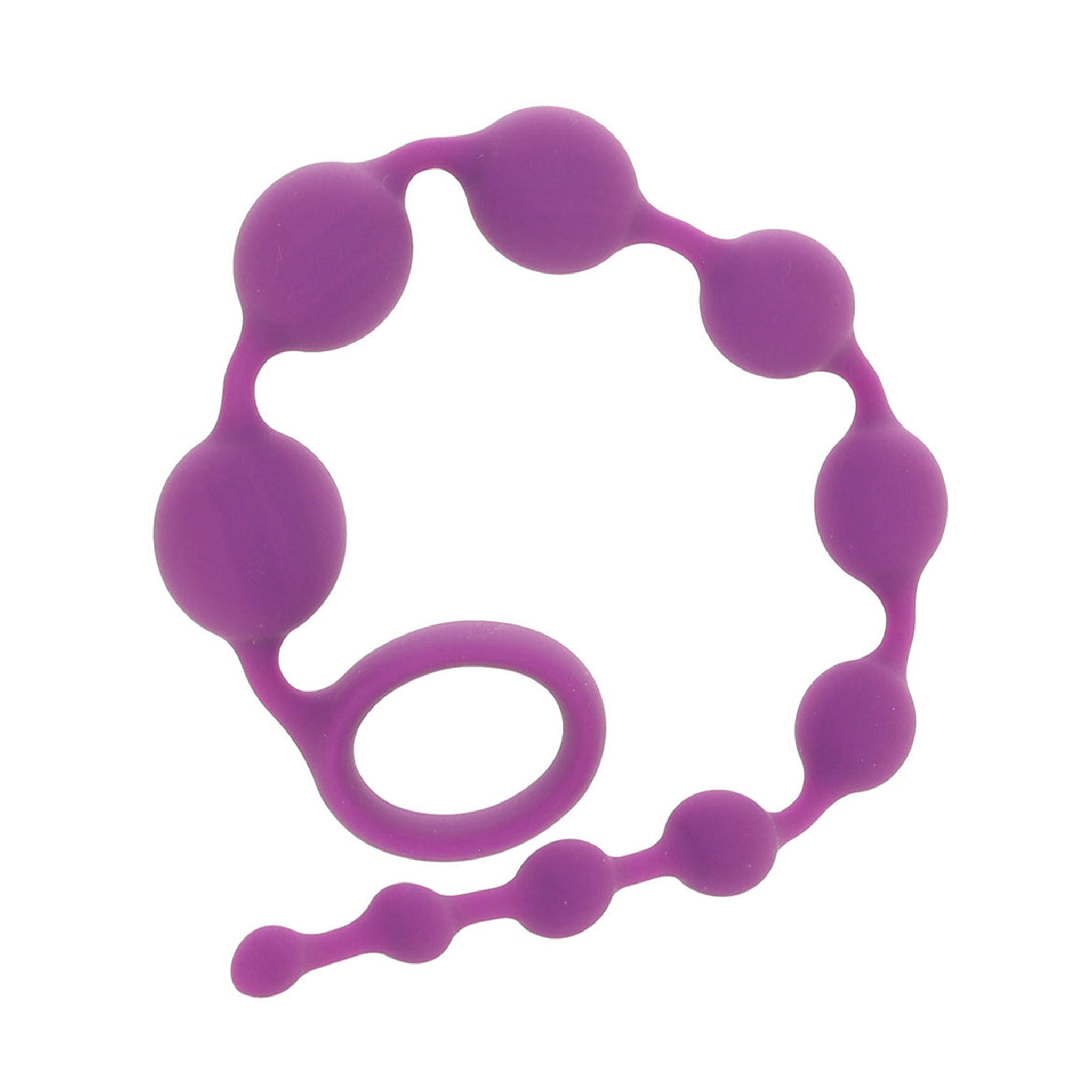 Silicone anal beads purple Selopa toy, graduated anal bead set flexible looped base, 10-piece silicone anal training beads, waterproof latex-free anal toy, purple beaded anal plug for beginners Fetish Factory