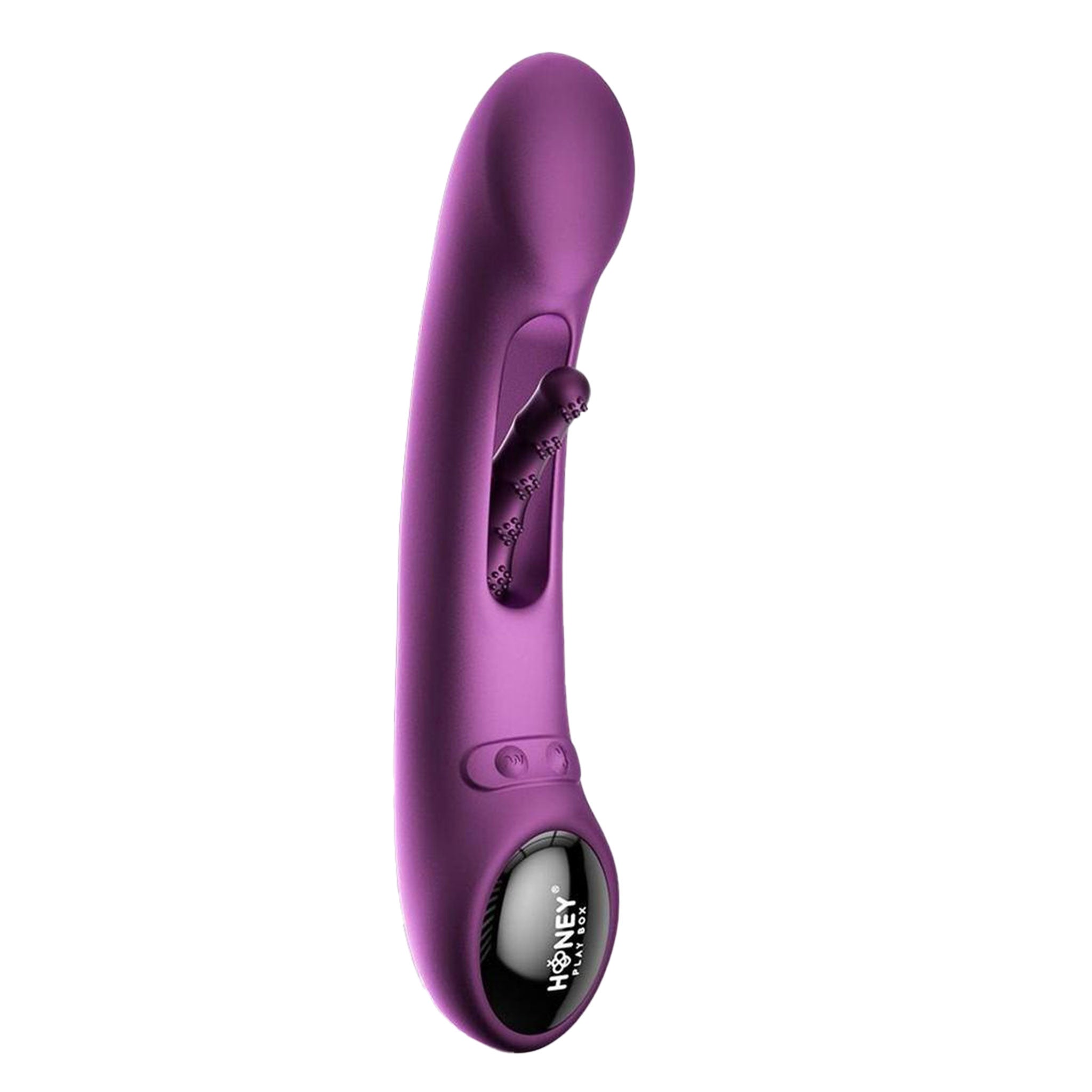 Silicone premium ABS-plastic vibe vibration vibrator vibrating dildo dong tapping tapping-finger textured nubby gspot g-spot pspot p-spot kink kinky ergonomic app-enabled adult-toys tempo purple