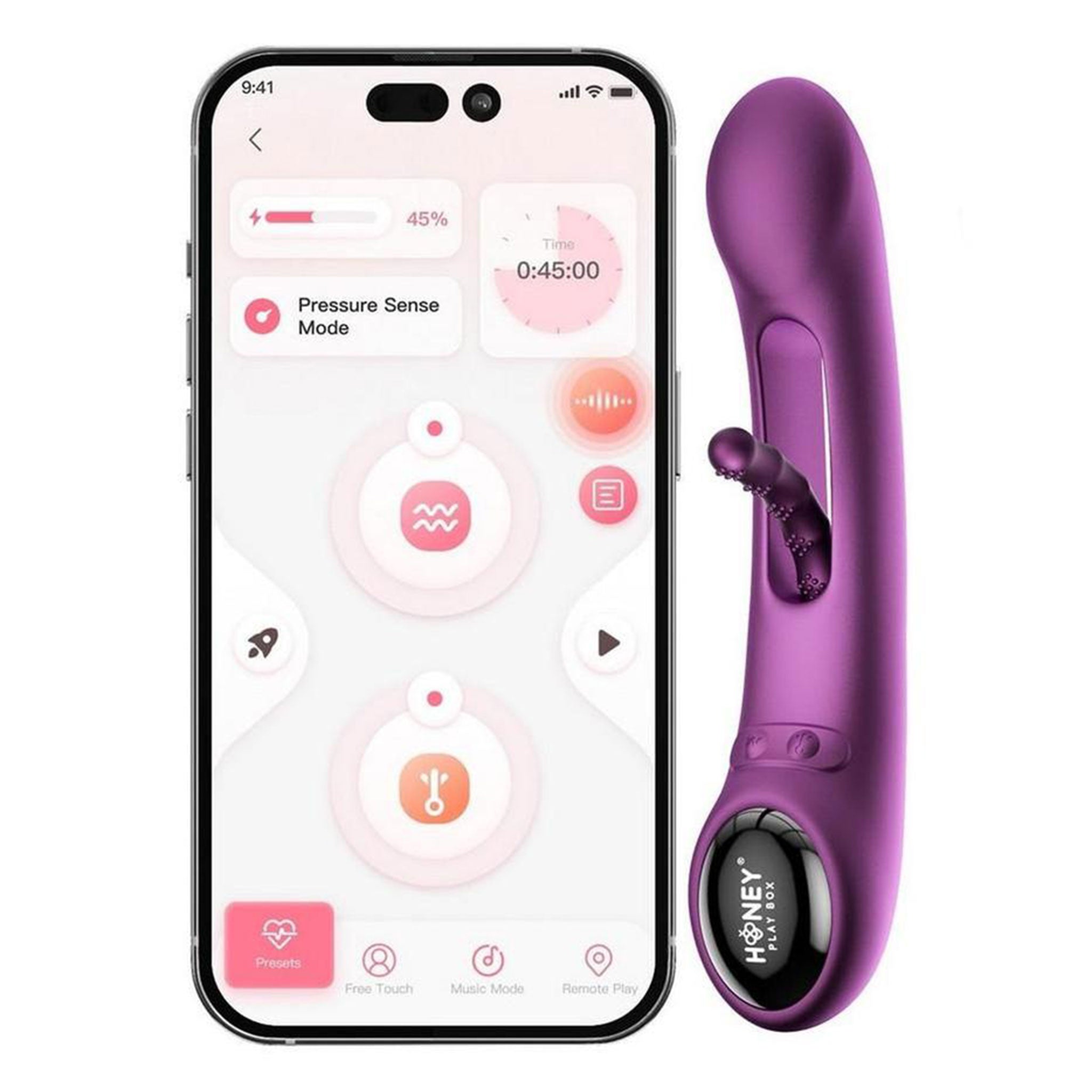 Silicone premium ABS-plastic vibe vibration vibrator vibrating dildo dong tapping tapping-finger textured nubby gspot g-spot pspot p-spot kink kinky ergonomic app-enabled adult-toys tempo purple