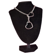 Stainless-steel chain accessories jewelry necklace collar choker choke-chain jump-chain pull-chain slip-chain jump-ring hear-shaped heart-ring
pulling tugging tug-proof tugproof pet-play pup-play fetish fashion alt-fashion bdsm bdsm-play kink kinky kinky-play silver