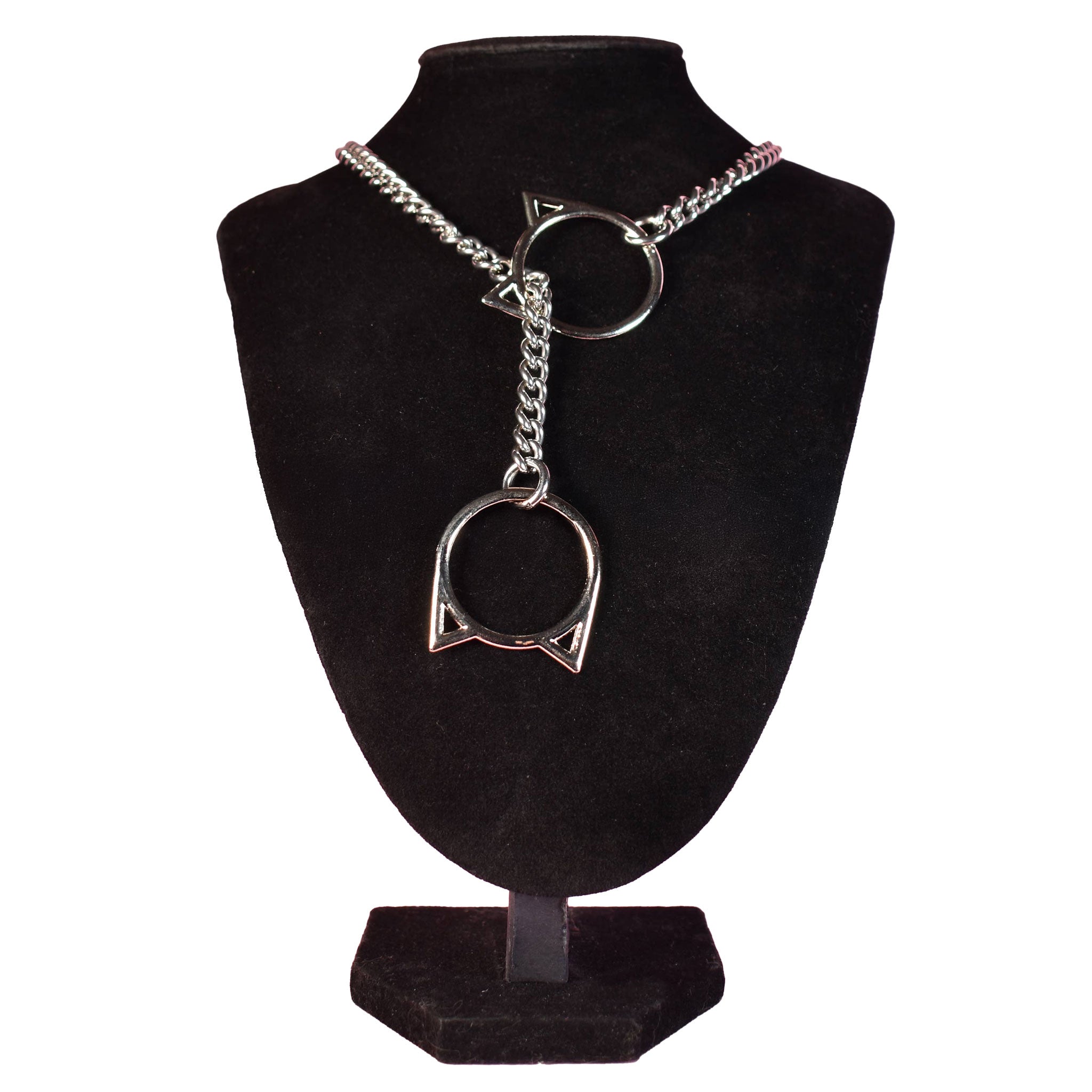 Stainless-steel chain accessories jewelry necklace choker collar choke-chain jump-chain slip-chain jump-rings cat-shaped cat kitty kitten tugging pulling tugproof tug-proof fetish fashion alt-fashion bdsm bdsm-play bondage domination submission kink kinky kinky-play pet-play pup-play feline-play kitty-play silver