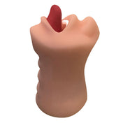 TPE ABS plastic stroker masturbator mouth teeth tongue lips vibrator vibe vibration vibrating bullet stimulator stimulation stimulating realistic soft open hum-job adult-toys vanilla