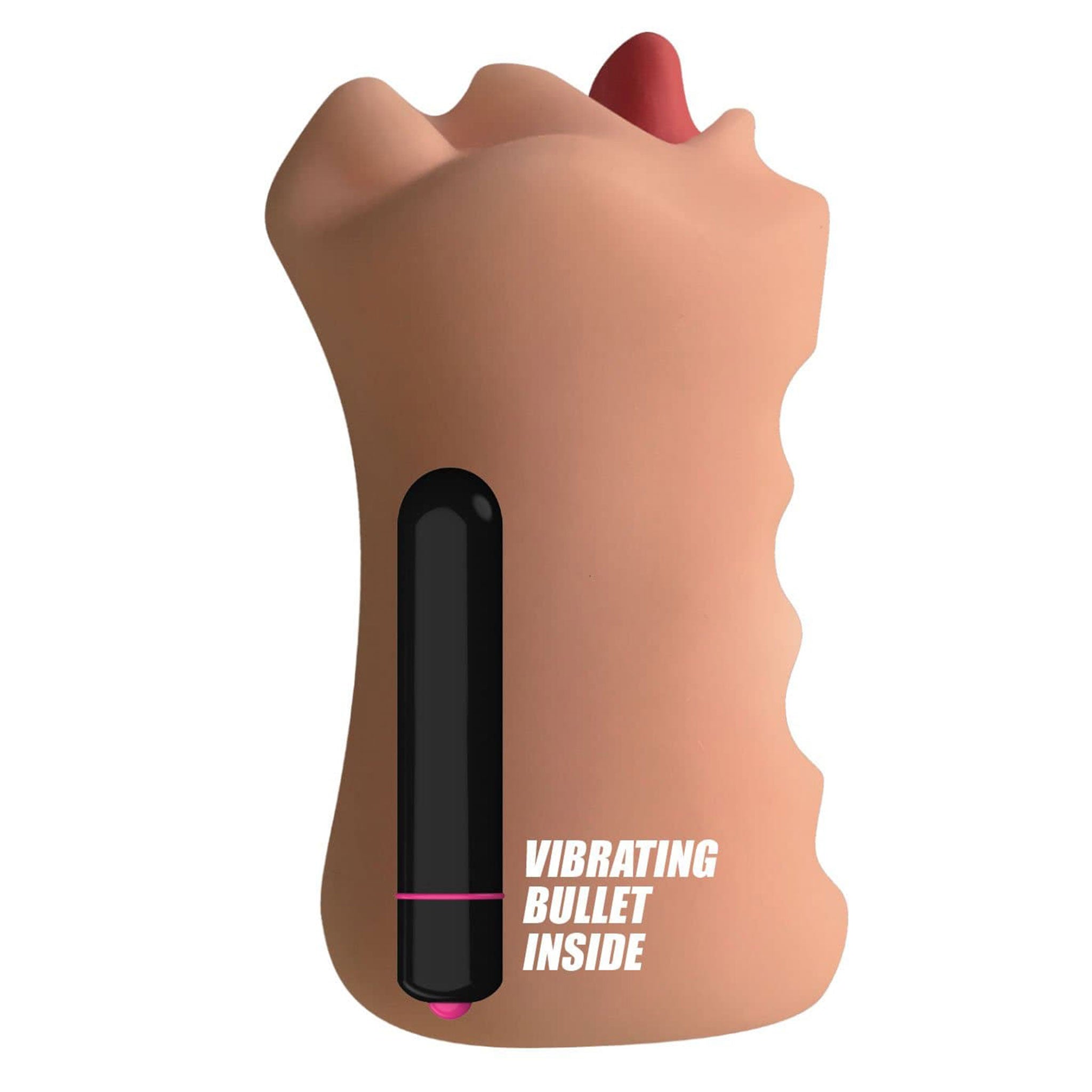 TPE ABS plastic stroker masturbator mouth teeth tongue lips vibrator vibe vibration vibrating bullet stimulator stimulation stimulating realistic soft open hum-job adult-toys vanilla
