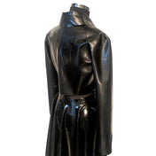 Latex rubber top outerwear jacket long sleeve sleeved long-sleeve crop cropped bolero snakeskin snake serpent scale scales pattern print limited-edition black