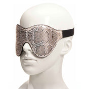 Leather lambskin lamb-skin snakeskin snake print blindfold blind-fold eye blinders sensory-deprivation elastic-band kink kinky kinky-play couples couples-play exotic bdsm bondage bdsm-gear cream white