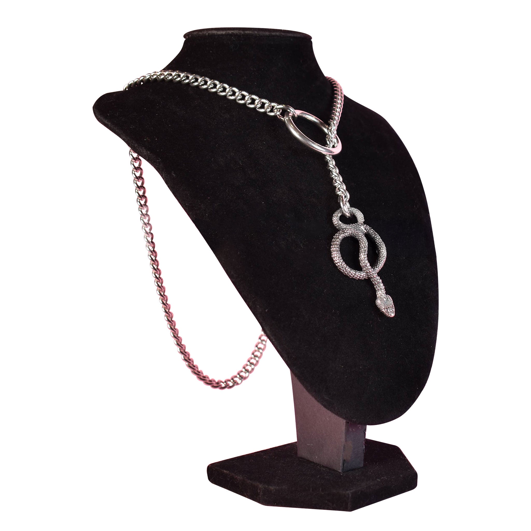 Stainless-steel chain accessories jewelry necklace collar choker choke-chain jump-chain slip-chain jump-rings reptile serpent snake texture constrictor fetish fashion alt-fashion bdsm bdsm-play bondage domination submission kink kinky kinky-play pet-play pup-play control silver