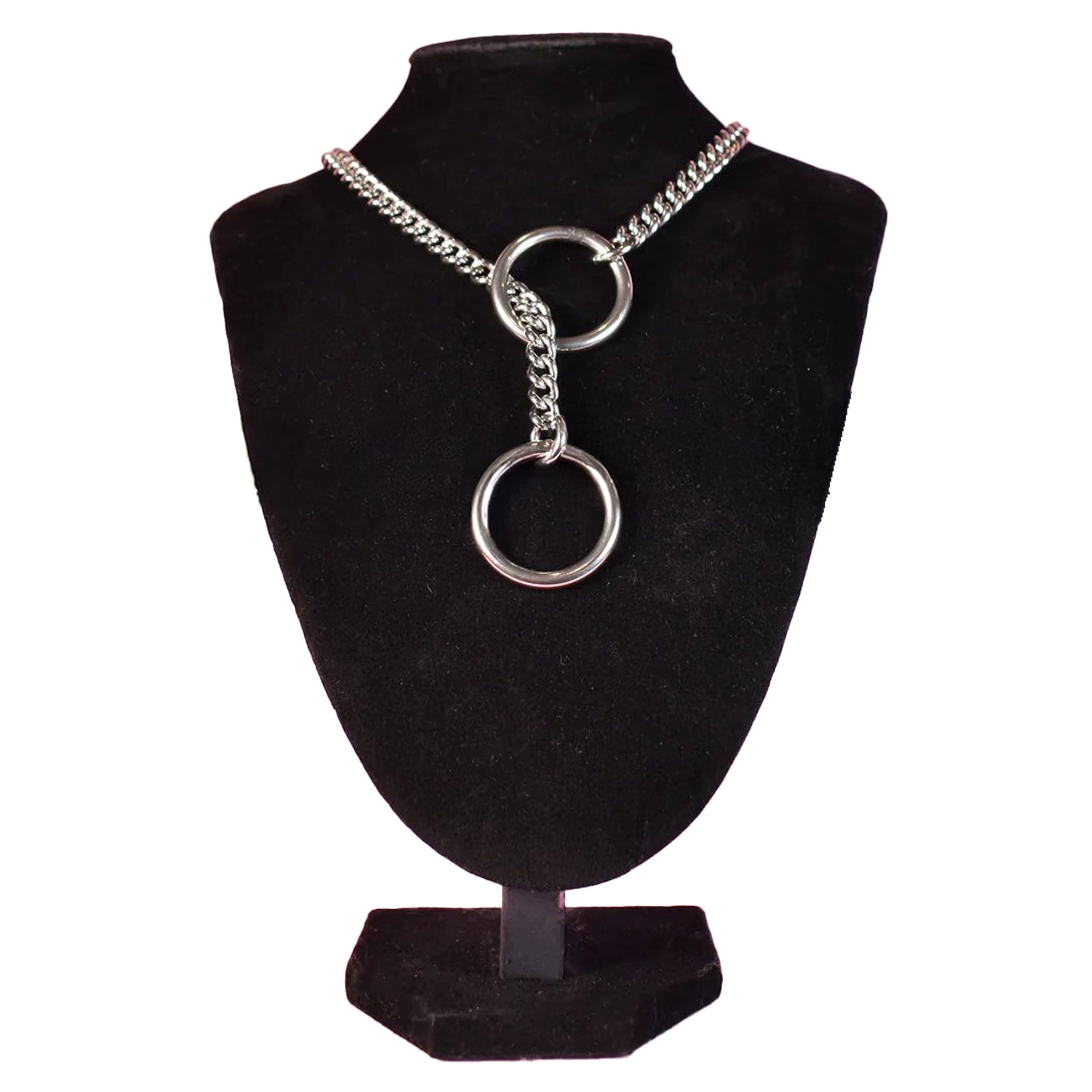 Stainless-steel chain medium-weight accessories jewelry necklace collar choker choke-chain pull-chain jump-chain jump-rings slip-chain tugging pulling tugproof tug-proof fetish fashion alt-fashion bdsm-fashion bdsm-play kink kinky kinky-play silver