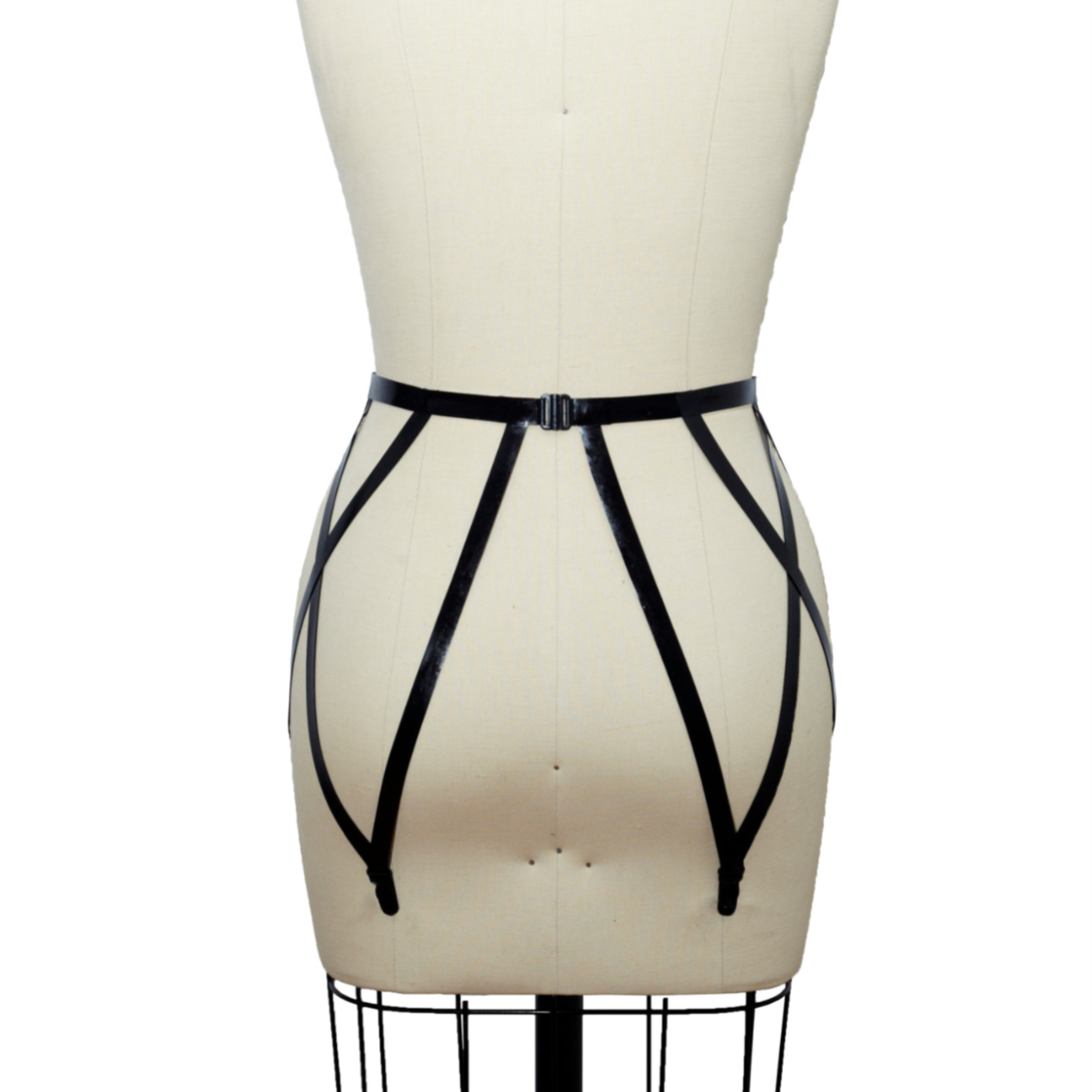 strappy latex garter belt, adjustable latex garter, natural latex fetish belt, cutout latex lingerie, Fetish Factory latex accessories