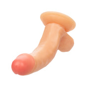 Vanilla-colored realistic dildo with suction cup for hands-free play