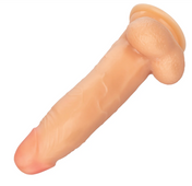 8-inch vanilla dildo with suction cup, realistic and textured