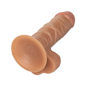 TPE dildo dong non-vibe non-vibrating harness-compatible versatile flexible bendable firm life-like lifeguard working-stiff adult-toys caramel tan skin tan-skin tanned tanned-skin unscented