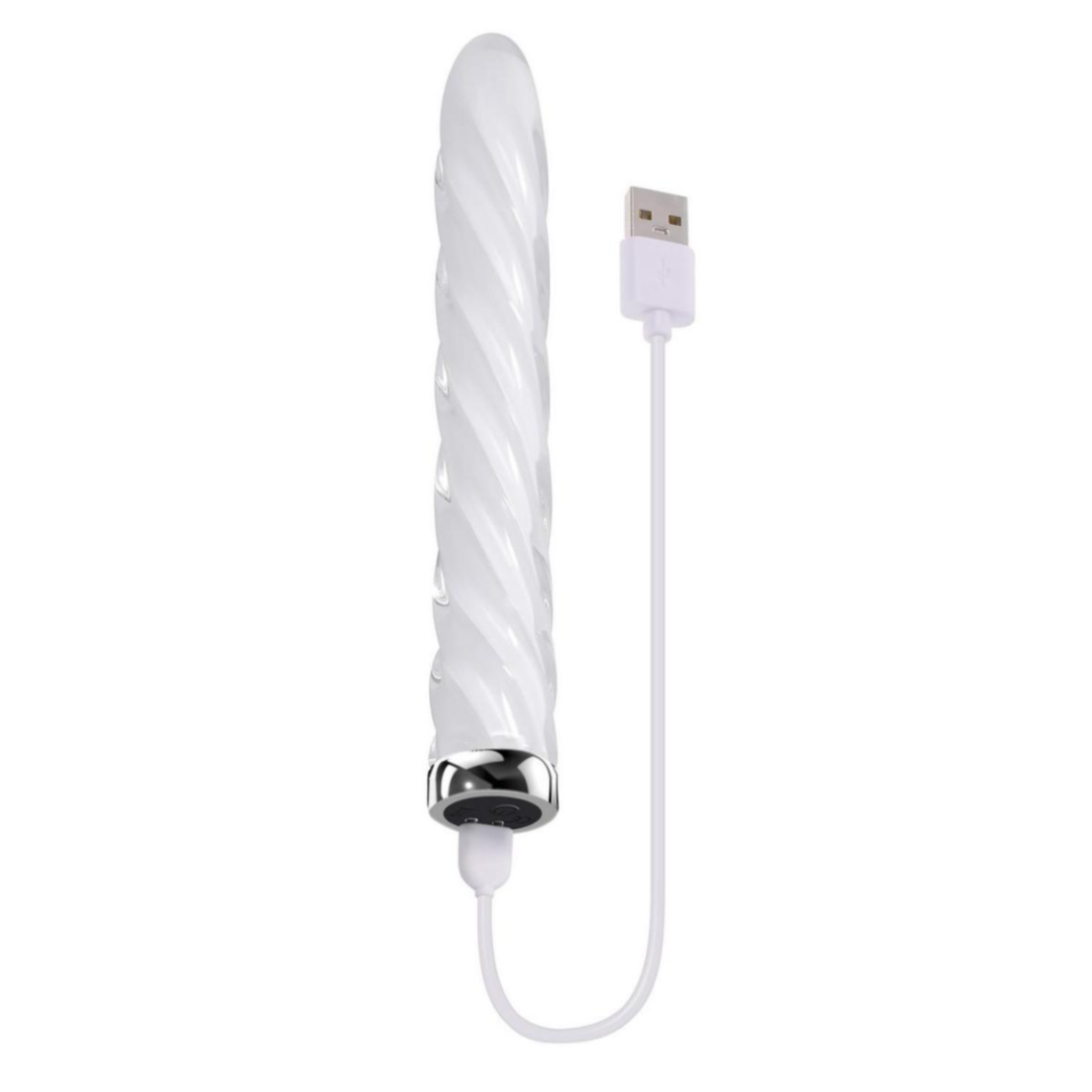 Glass Vibrator | Tapered tip and twisting textures with 10 speeds & rhythms